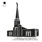 Abidjan Ivory Coast LDS Temple Silhouette Machine Embroidery Digitized Design Files