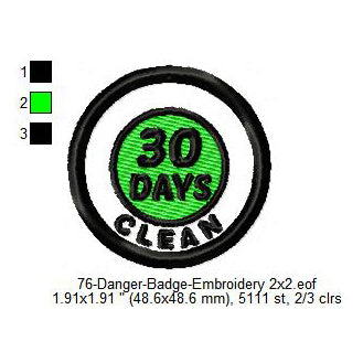 Clean 30 Days Merit Adulting Badge Machine Embroidery Digitized Design Files