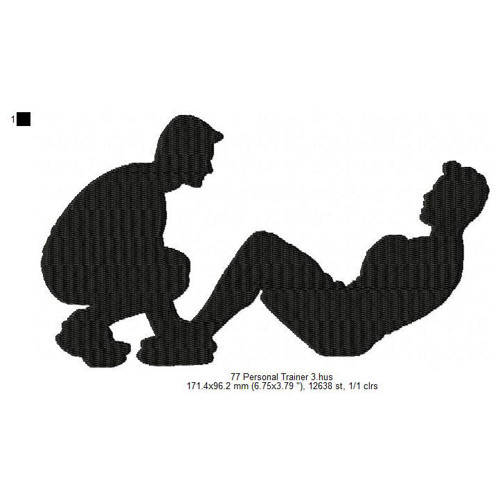 Personal Trainer Silhouette Machine Embroidery Digitized Design Files ...