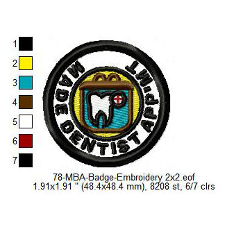 Made Dentist Appointment Daily Life Merit Adulting Badge Machine Embroidery Digitized Design Files