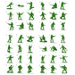 Green Army Action Figures 42 Pieces Set Machine Embroidery Digitized Design Files
