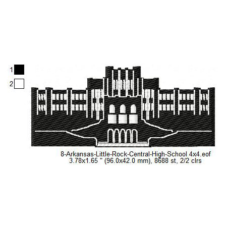 Arkansas Little Rock Central High School Silhouette Machine Embroidery Digitized Design Files