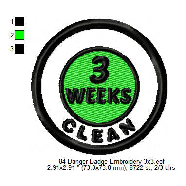 Clean 3 Weeks Merit Adulting Badge Machine Embroidery Digitized Design Files