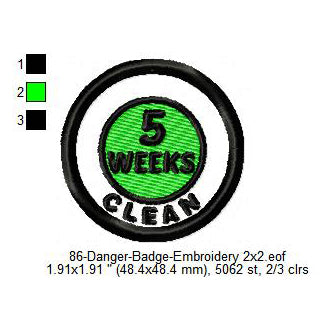 Clean 5 Weeks Merit Adulting Badge Machine Embroidery Digitized Design Files