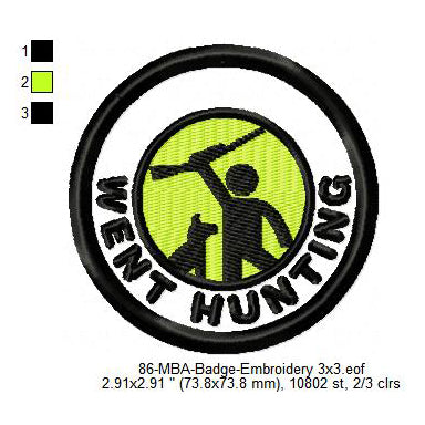 Went Hunting Daily Life Merit Adulting Badge Machine Embroidery Digitized Design Files