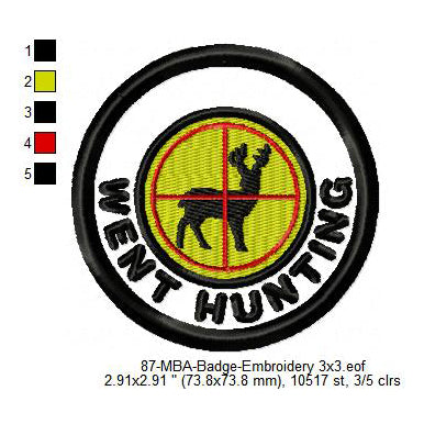 Went Hunting Daily Life Merit Adulting Badge Machine Embroidery Digitized Design Files