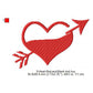 Arrow Through Heart Water Valentines Day Machine Embroidery Digitized Design Files