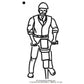 Construction Worker Line Art Machine Embroidery Digitized Design Files