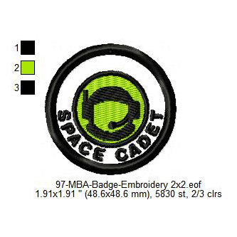 Space Cadet Scientific Merit Adulting Badge Machine Embroidery Digitized Design Files