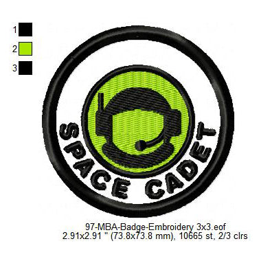 Space Cadet Scientific Merit Adulting Badge Machine Embroidery Digitized Design Files