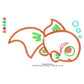 Sea Fish Line Art Swirl Machine Embroidery Digitized Design Files
