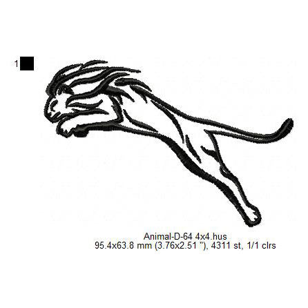 Lion Wild Animal Line Art Machine Embroidery Digitized Design Files