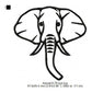 Elephant Wild Animal Line Art Machine Embroidery Digitized Design Files
