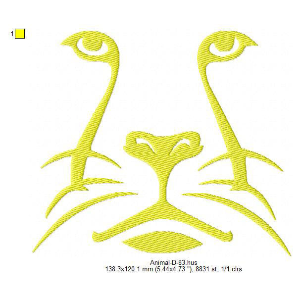 Cheetah Leopard Puma Wild Animal Line Art Machine Embroidery Digitized Design Files