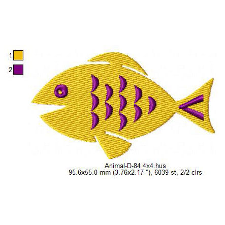 Fish Sea Creature Machine Embroidery Digitized Design Files