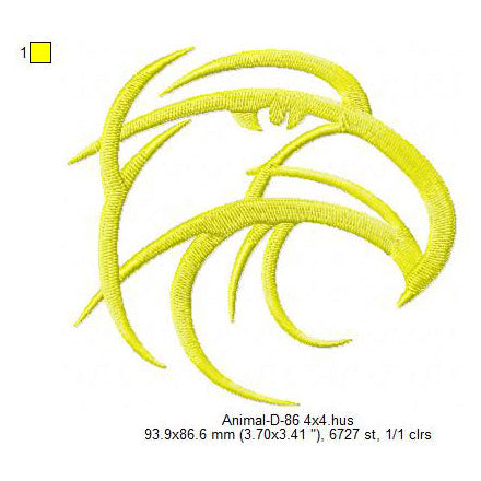 Eagle Wild Bird Line Art Machine Embroidery Digitized Design Files