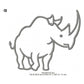 Rhino Outline Wild Animal Line Art Machine Embroidery Digitized Design Files