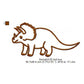 Triceratops Dinosaur Outline Animal Line Art Machine Embroidery Digitized Design Files