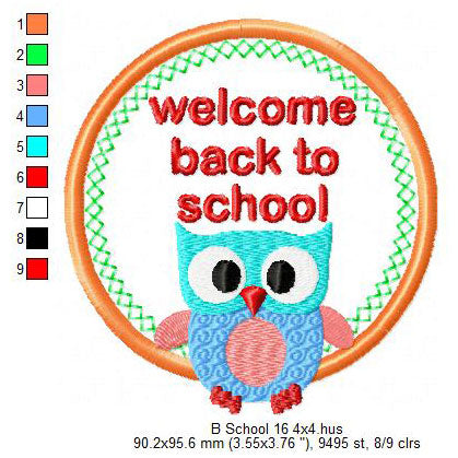 Welcome Back To School Kids Going To School Machine Embroidery Digitized Design Files