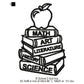 Back To School Book Stack Symbol Machine Embroidery Digitized Design Files