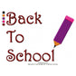 Back To School Pencil Writing Symbols Machine Embroidery Digitized Design Files