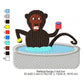 Monkey Bathtub Machine Embroidery Digitized Design Files