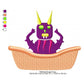 Monsters Bathtub Machine Embroidery Digitized Design Files