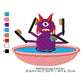 Monsters Bathtub Machine Embroidery Digitized Design Files