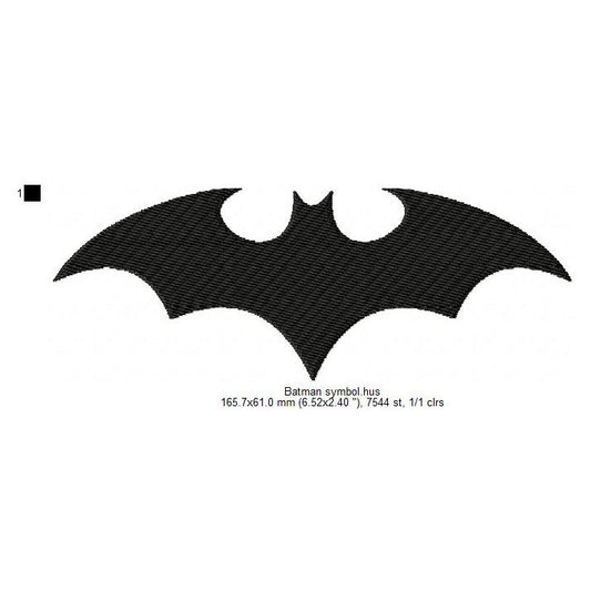 Batman Symbol Shadow Silhouette Machine Embroidery Digitized Design Files