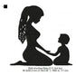 Mother With Kids Toddler Child Silhouette Machine Embroidery Digitized Design Files