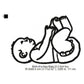 New Born Baby Toddler Line Art Machine Embroidery Digitized Design Files