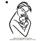 Mother With New Born Baby Child Line Art Machine Embroidery Digitized Design Files