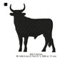 Bull Cow Shadow Silhouette Machine Embroidery Digitized Design Files