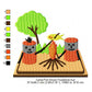 Camp Fire Smore Marshmallow Cartoon Machine Embroidery Digitized Design Files