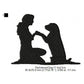 Dachshund Little Dog With Owner Silhouette Machine Embroidery Digitized Design Files