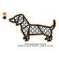 Dachshund Little Dog Line Art Motif Swirl Machine Embroidery Digitized Design Files