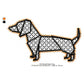 Dachshund Little Dog Line Art Motif Swirl Machine Embroidery Digitized Design Files