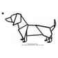 Dachshund Little Dog Line Art Motif Swirl Machine Embroidery Digitized Design Files