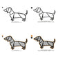 Dachshund Little Dog Line Art Motif Swirl Machine Embroidery Digitized Design Files