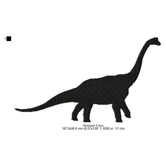 Brachiosaurus Shadow Silhouette Machine Embroidery Digitized Design Files