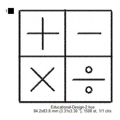 Mathematical Symbols Machine Embroidery Digitized Design Files
