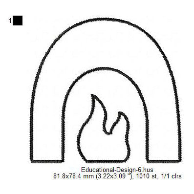 Fire Place Icon Symbols Machine Embroidery Digitized Design Files