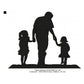 Father Walking With Children's Father's Day Silhouette Machine Embroidery Digitized Design Files