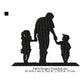 Father Walking With Kids Father's Day Silhouette Machine Embroidery Digitized Design Files