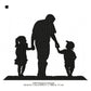 Father Walking With Kids Father's Day Silhouette Machine Embroidery Digitized Design Files