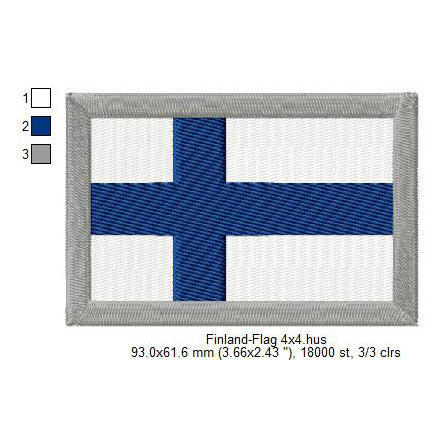 Finland Flag Finns Finnish Machine Embroidery Digitized Design Files | Dst | Pes | Hus | VP3