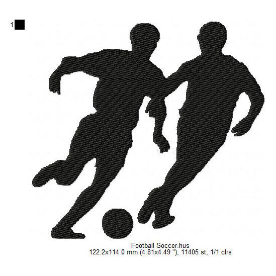 Football Soccer Game Player Silhouette Machine Embroidery Digitized Design Files