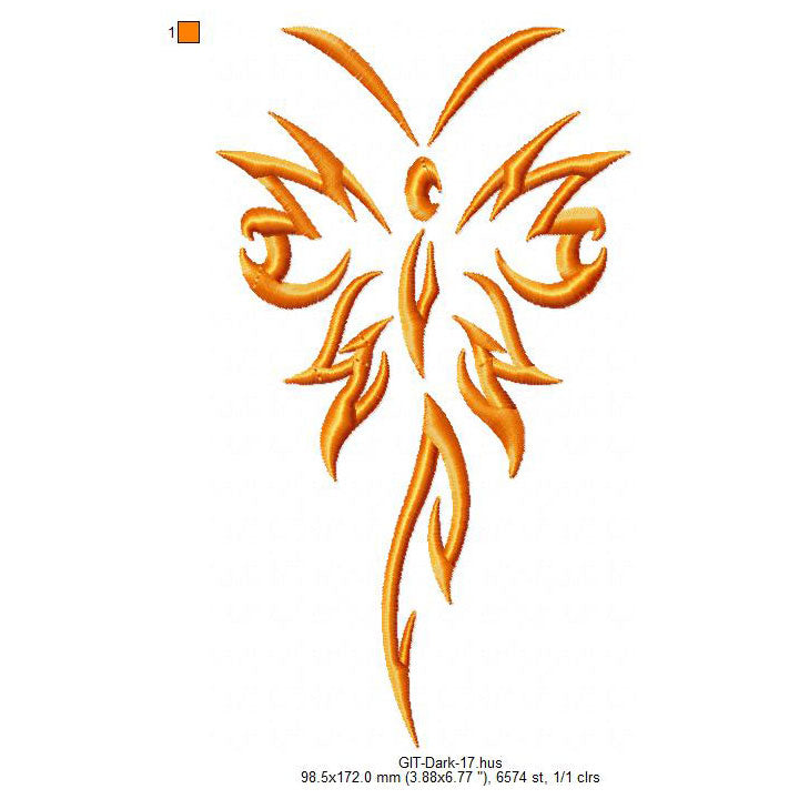 Floral Swirl Glow In The Dark Machine Embroidery Digitized Design Files