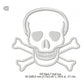 Skull Line Art Glow In The Dark Machine Embroidery Digitized Design Files
