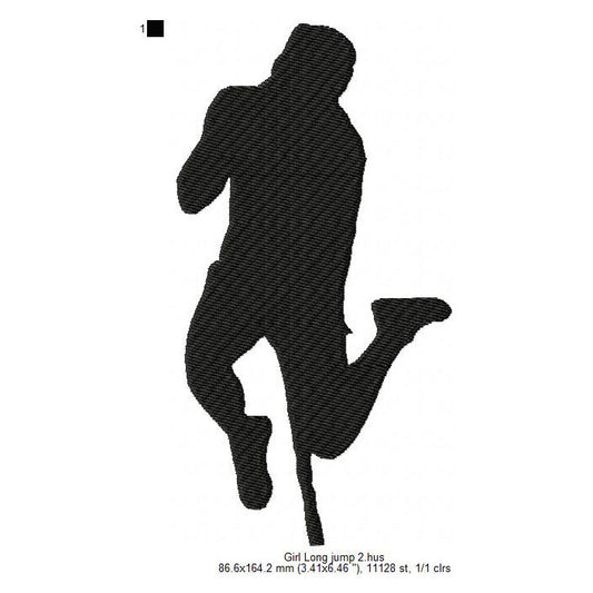 Pole Vault Jump Silhouette Machine Embroidery Digitized Design Files